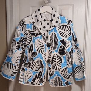 Patty Kim jacket blue and white sz.S